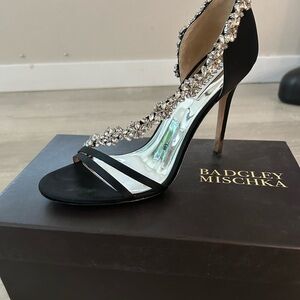 Black heels with diamond strap
